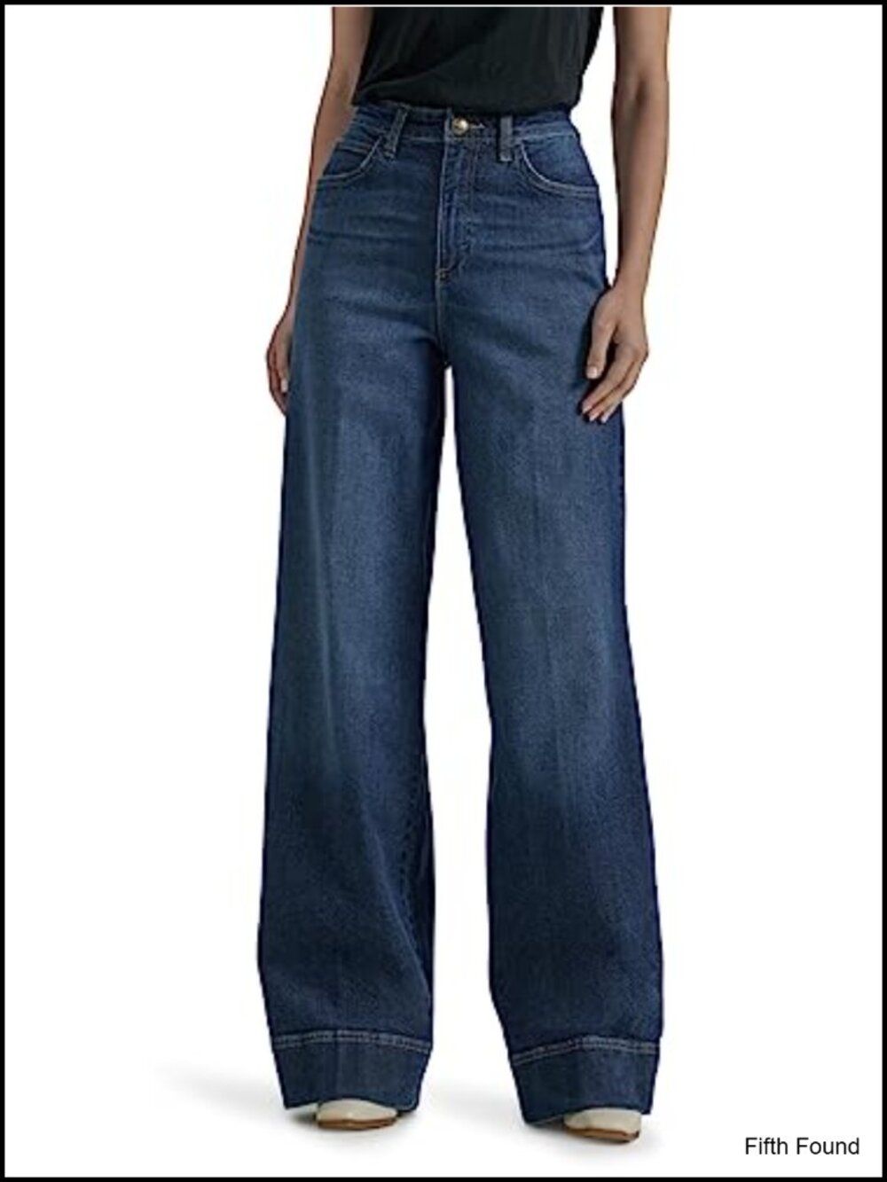 High Rise Trouser Jeans Relaxed Fit Stretch Denim